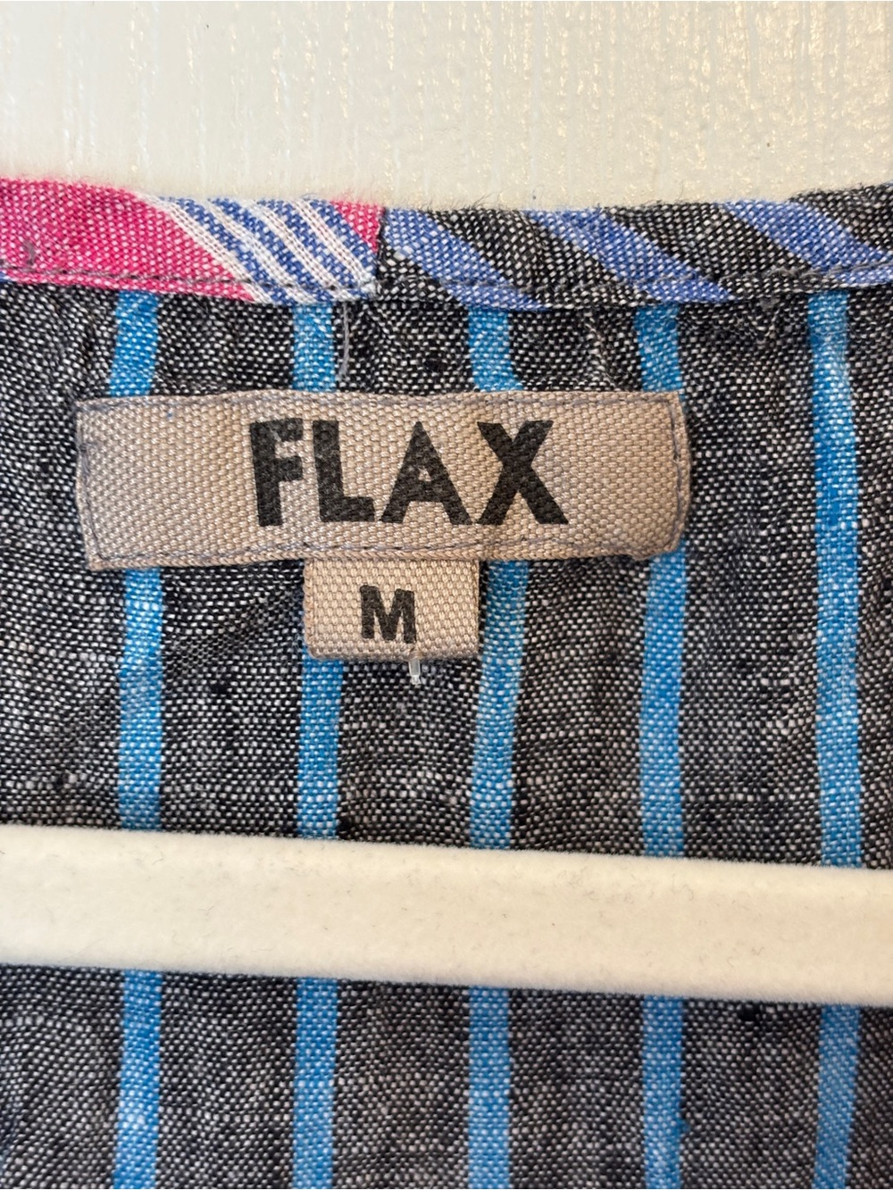 FLAX Striped Oversized 100% Linen V-Neck Tank ~ Women’s Medium ~ - Picture 3 of 5